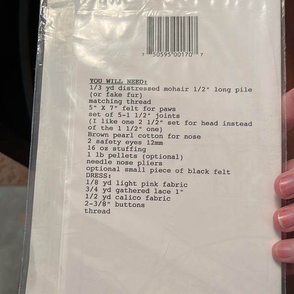 New, Never Been Open, 1903 Bear, Teddy Bear, Sewing Pattern, Original Design - Picture 4 of 4